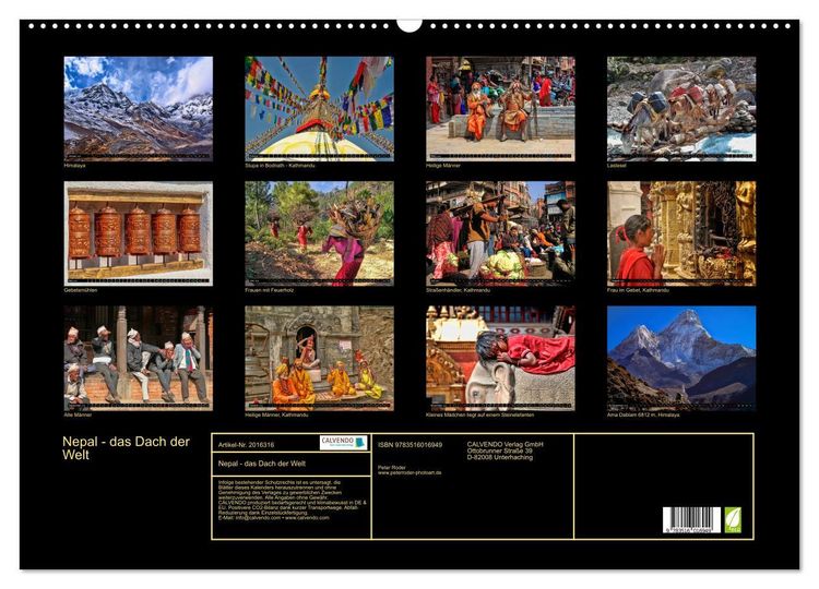 Produktbild: Nepal - das Dach der Welt (Wandkalender 2026 DIN A2 quer), CALVENDO Monatskalender