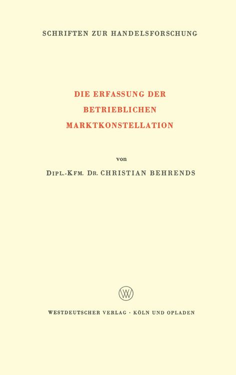 Produktbild: Die Erfassung der Betrieblichen Marktkonstellation