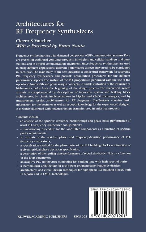 Produktbild: Architectures for RF Frequency Synthesizers
