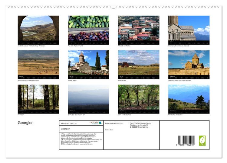 Produktbild: Georgien (hochwertiger Premium Wandkalender 2026 DIN A2 quer), Kunstdruck in Hochglanz