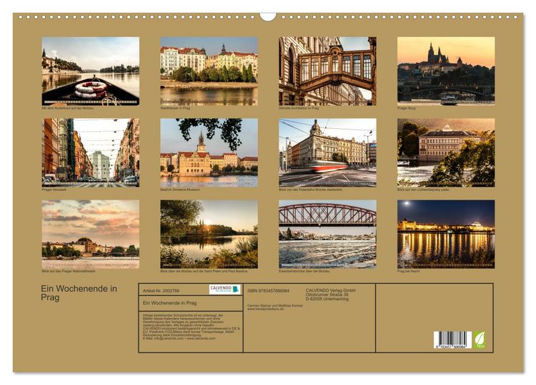Produktbild: Ein Wochenende in Prag (Wandkalender 2026 DIN A2 quer), CALVENDO Monatskalender
