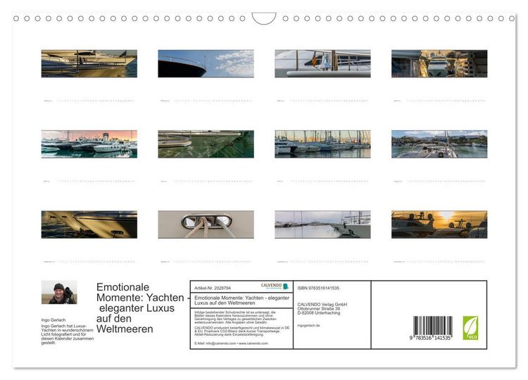 Produktbild: Emotionale Momente: Yachten - eleganter Luxus auf den Weltmeeren (Wandkalender 2026 DIN A3 quer), CALVENDO Monatskalender