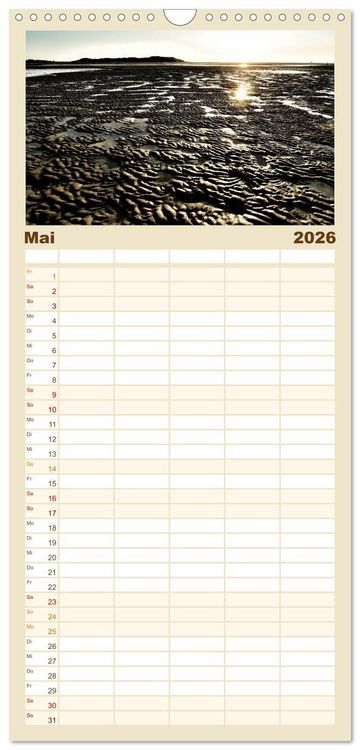 Produktbild: Familienplaner 2026 - Zeeland mit 5 Spalten (Wandkalender, 21 x 45 cm) CALVENDO
