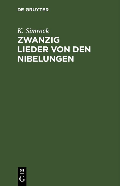 Produktbild: Zwanzig Lieder von den Nibelungen