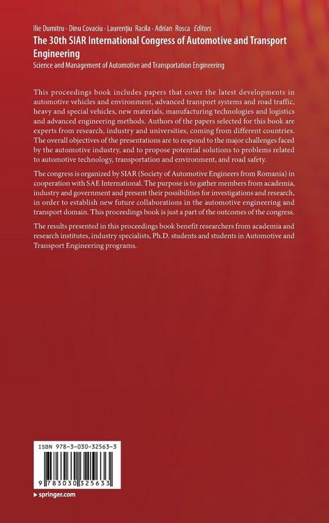 Produktbild: The 30th SIAR International Congress of Automotive and Transport Engineering