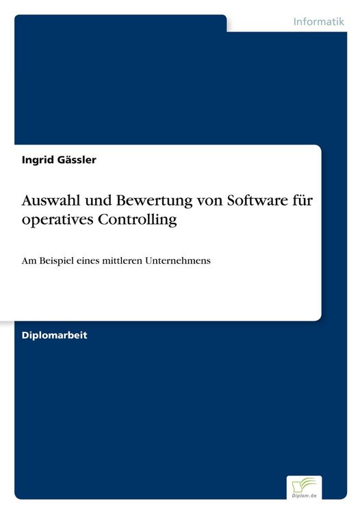 Produktbild: Auswahl und Bewertung von Software f&uuml;r operatives Controlling