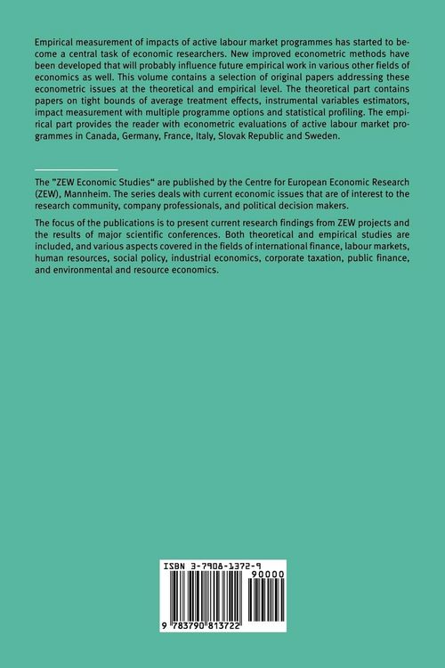 Produktbild: Econometric Evaluation of Labour Market Policies