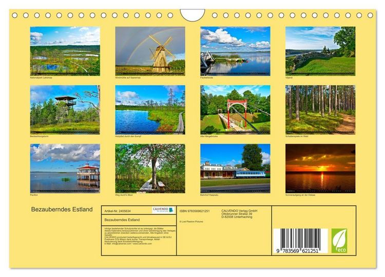 Produktbild: Bezauberndes Estland (Wandkalender 2027 DIN A4 quer), CALVENDO Monatskalender
