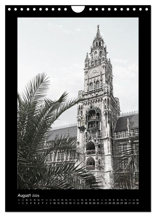 Produktbild: Liebenswertes M&uuml;nchen 2026 - Stilisierte Fotografien in schwarzwei&szlig; (Wandkalender 2026 DIN A4 hoch), CALVENDO Monatskalender
