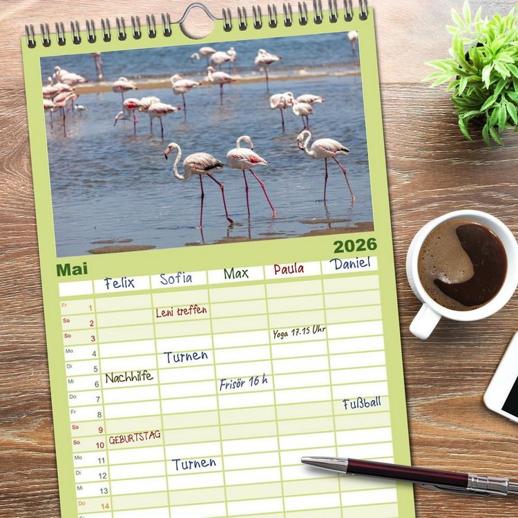 Produktbild: Familienplaner 2026 - Afrika - Namibia mit 5 Spalten (Wandkalender, 21 x 45 cm) CALVENDO