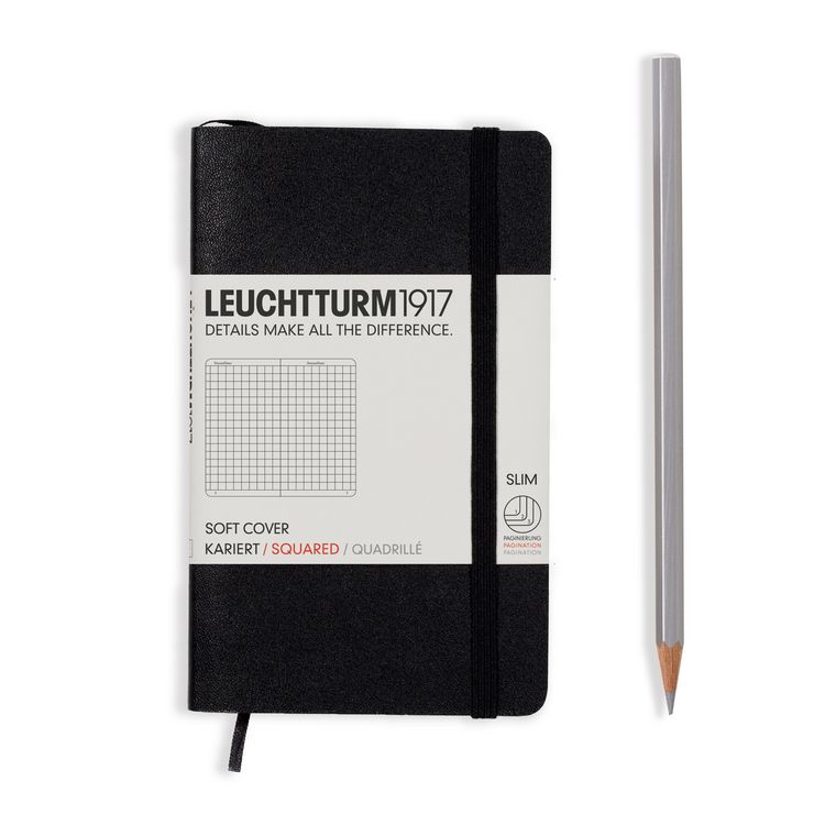 Produktbild: Notizbuch Pocket A6 kariert Softcover schwarz