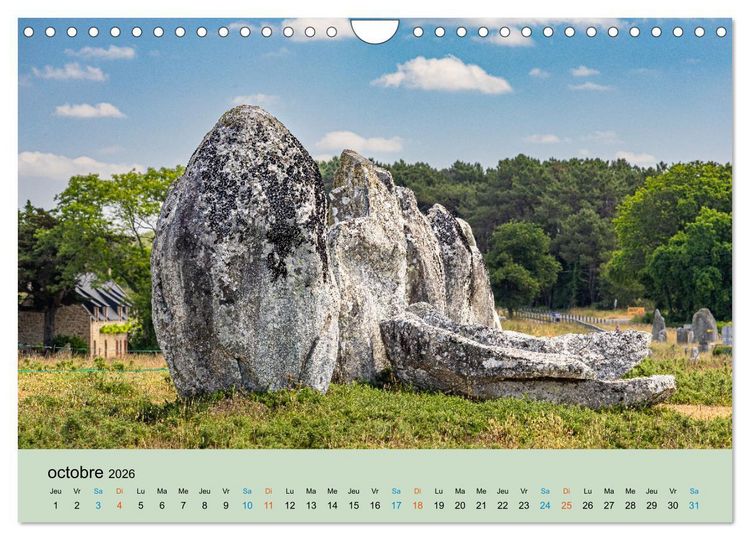 Produktbild: M&eacute;galithes myst&eacute;rieux (Calendrier mural 2026 DIN A4 vertical), CALVENDO calendrier mensuel