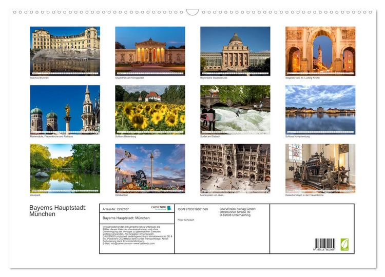 Produktbild: Bayerns Hauptstadt: M&uuml;nchen (Wandkalender 2027 DIN A2 quer), CALVENDO Monatskalender