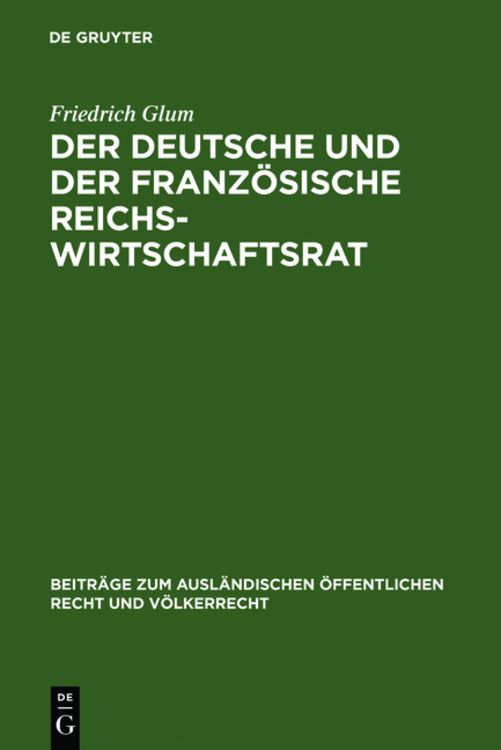 Produktbild: Der deutsche und der franz&ouml;sische Reichswirtschaftsrat