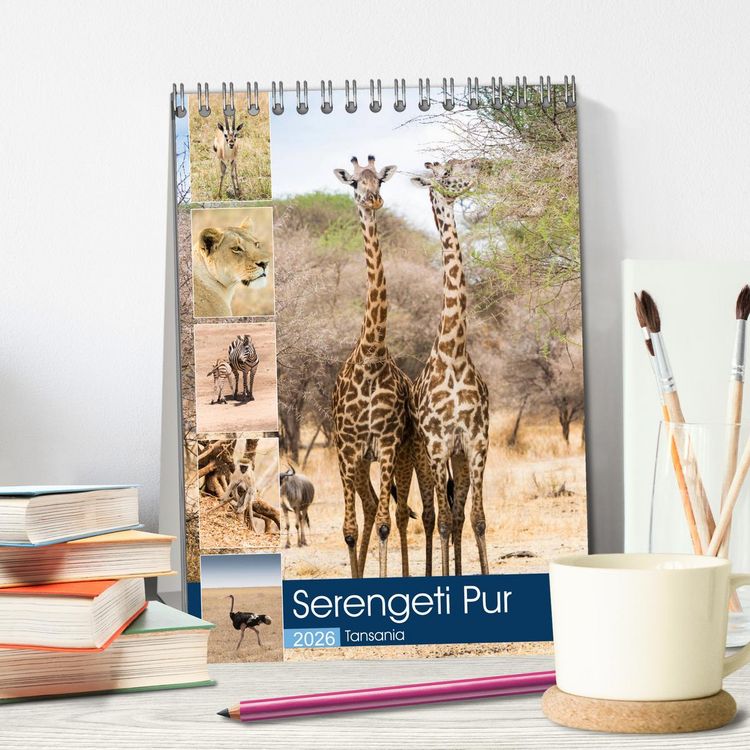 Produktbild: Serengeti Pur - Tansania (Tischkalender 2026 DIN A5 hoch), CALVENDO Monatskalender
