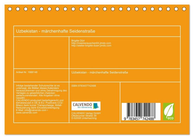 Produktbild: Uzbekistan - m&auml;rchenhafte Seidenstra&szlig;e (Tischkalender 2026 DIN A5 quer), CALVENDO Monatskalender