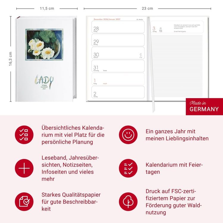Produktbild: Lady Terminkalender A6 2027