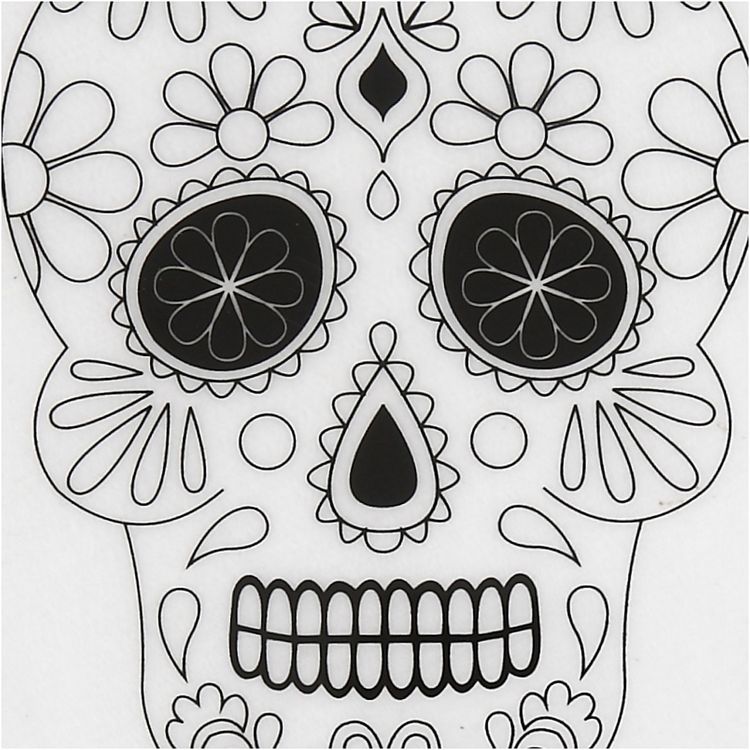 Produktbild: Creativ Company Plastikschrumpfplatten mit Motiven, Totenk&ouml;pfe, Blatt 10,5x14,5 cm, Dicke 0,3 mm, Matt transparent, 4 Blatt