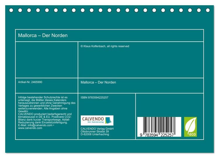 Produktbild: Mallorca &ndash; Der Norden (Tischkalender 2027 DIN A5 quer), CALVENDO Monatskalender