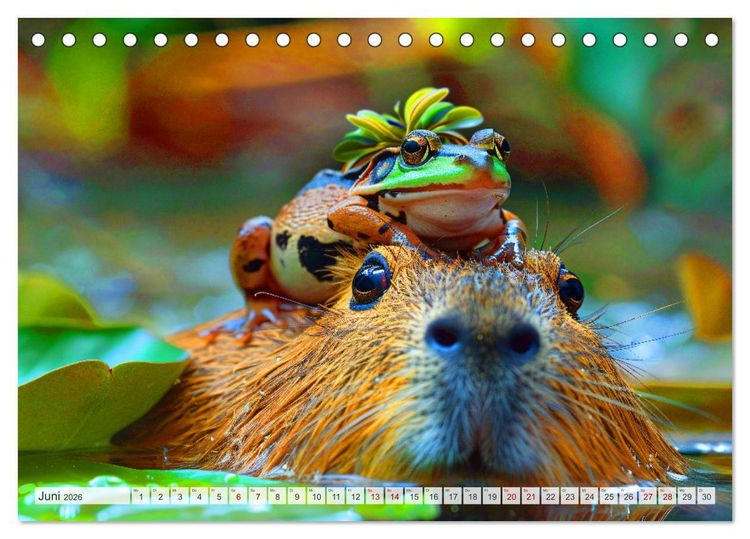 Produktbild: Capybaras im Alltag - Ein Jahr voller Abenteuer (Tischkalender 2026 DIN A5 quer), CALVENDO Monatskalender