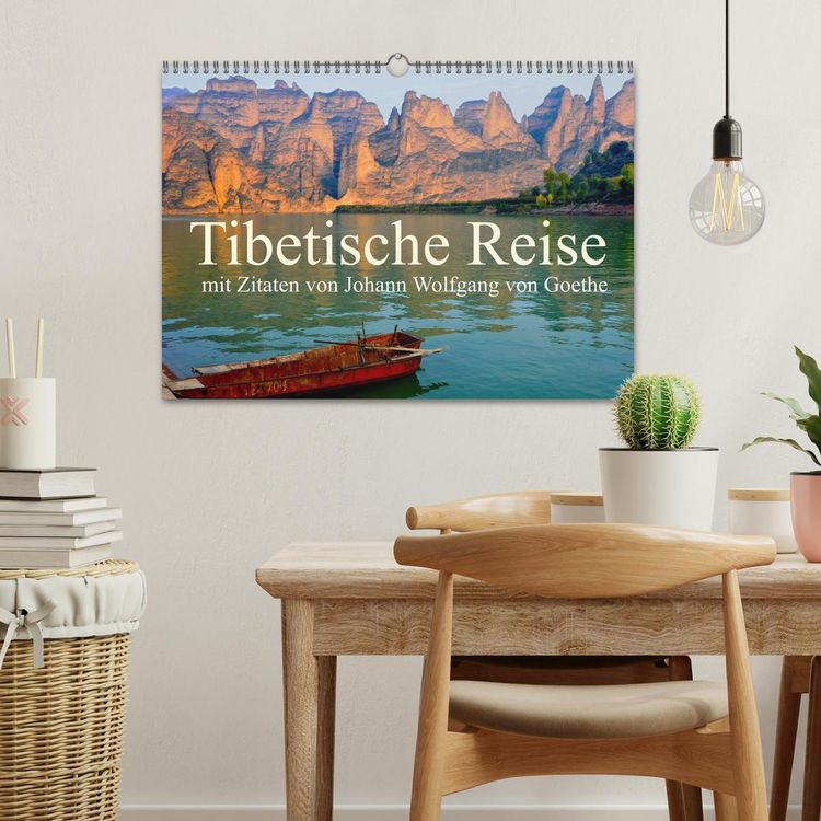 Produktbild: Tibetische Reise mit Zitaten von Johann Wolfgang von Goethe (Wandkalender 2026 DIN A3 quer), CALVENDO Monatskalender