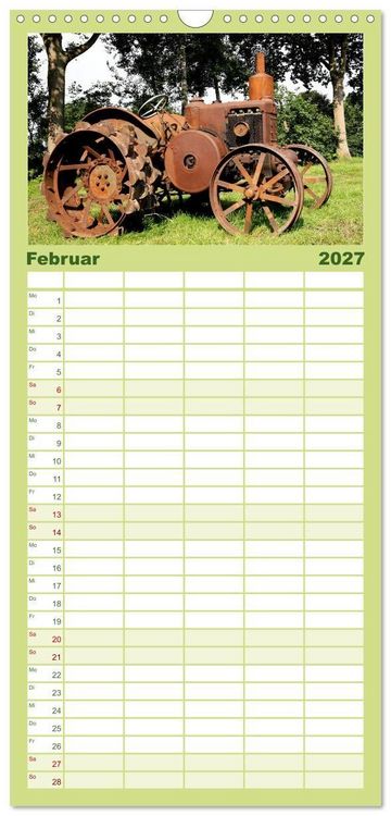 Produktbild: Familienplaner 2027 - Rostige alte Traktoren mit 5 Spalten (Wandkalender, 21 x 45 cm) CALVENDO