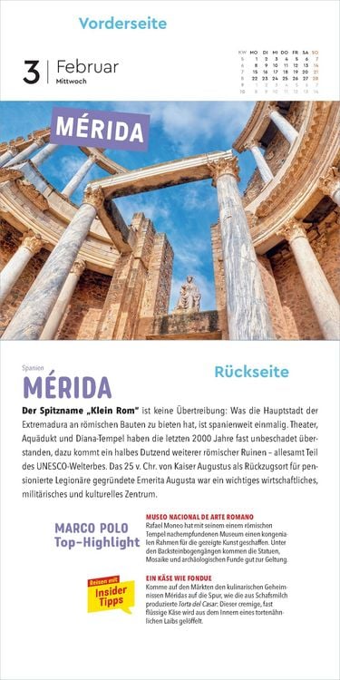 Produktbild: KUNTH Abrei&szlig;kalender MARCO POLO: Mit 365 Insidertipps durch Europa 2027