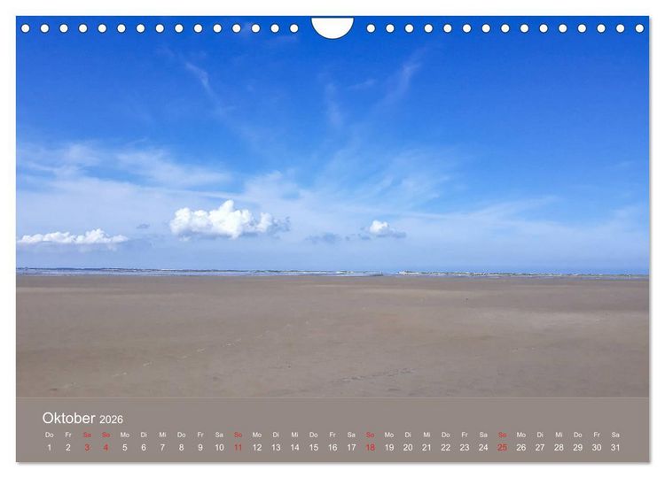 Produktbild: R&ouml;m&ouml; - Wasser, Wind und endloser Strand (Wandkalender 2026 DIN A4 quer), CALVENDO Monatskalender