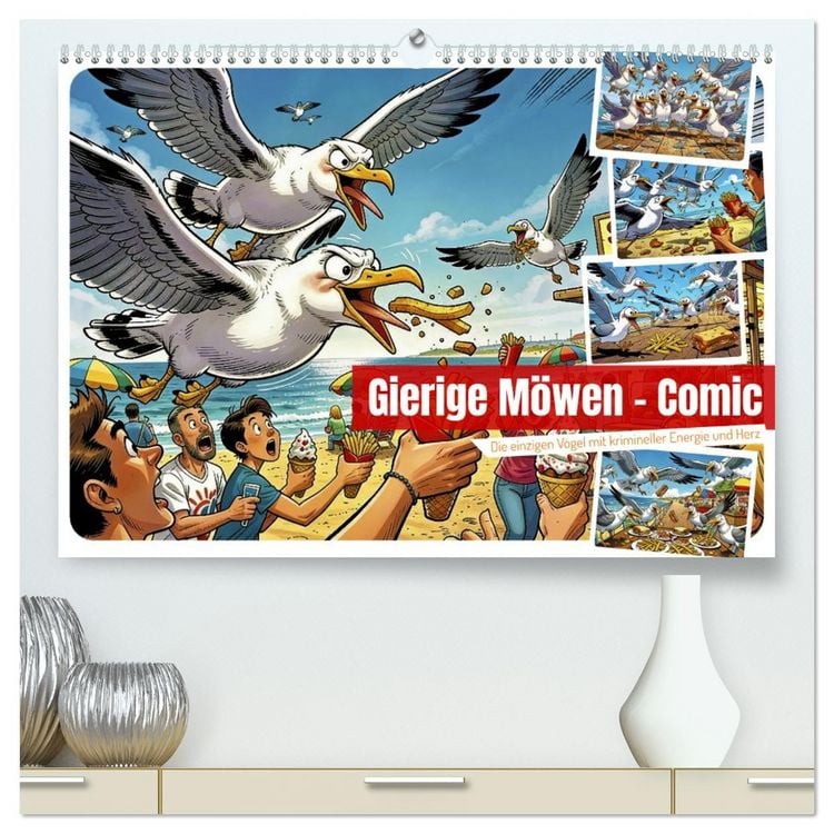 Produktbild: Gierige M&ouml;wen - Comic (hochwertiger Premium Wandkalender 2027 DIN A2 quer), Kunstdruck in Hochglanz