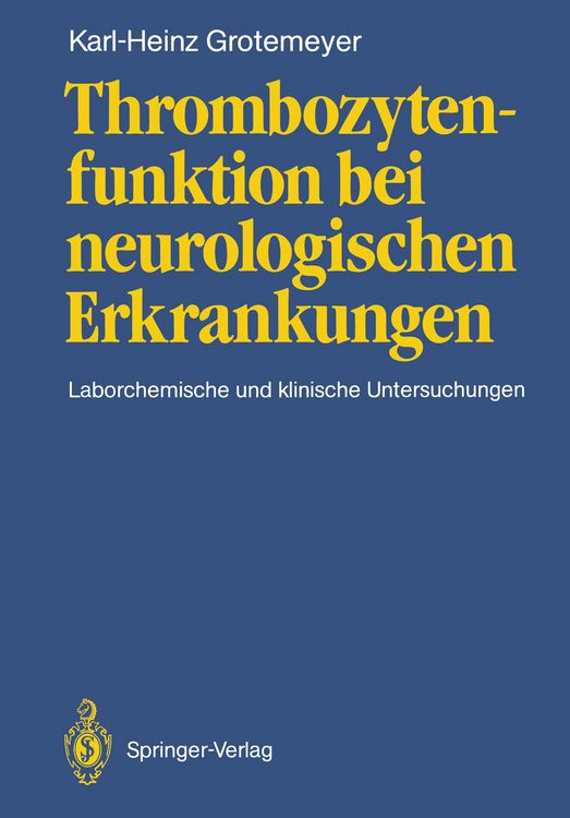 Produktbild: Thrombozytenfunktion bei neurologischen Erkrankungen