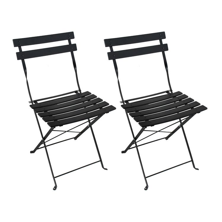 Produktbild: HTI-Living Gartenstuhl 2er-Set Basil Metall Schwarz Gartenstuhl 2er-Set Basil Metall Schwarz