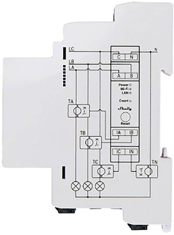 Produktbild: Shelly Pro 3EM 120A Stromz&auml;hler Wi-Fi, Bluetooth