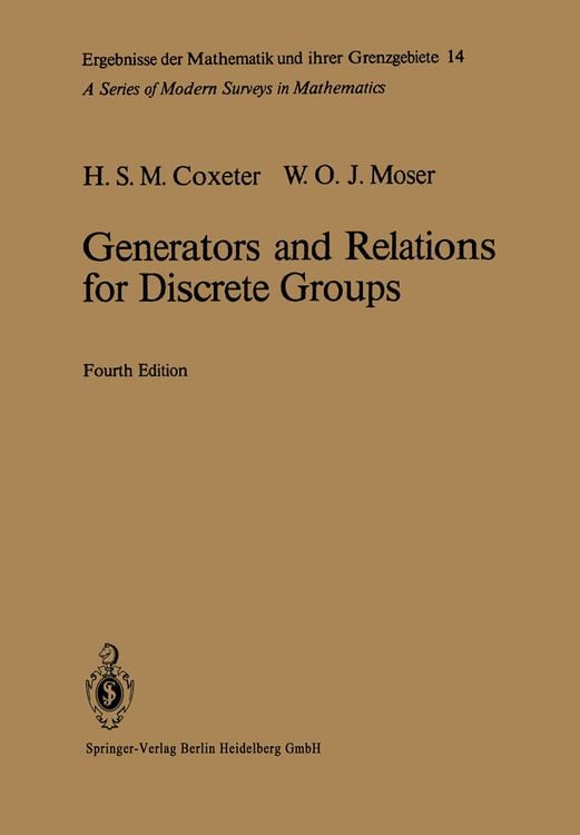 Produktbild: Generators and Relations for Discrete Groups