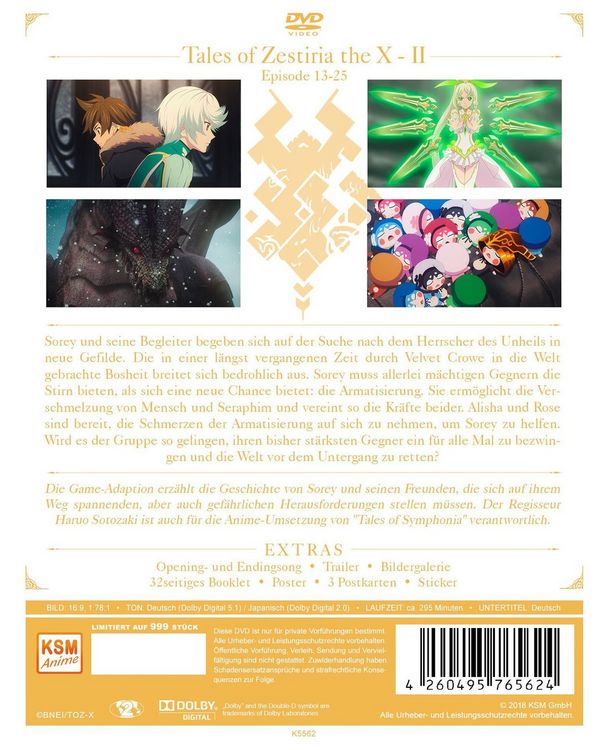 Produktbild: Tales of Zestiria - The X - Staffel 2: Episode 13-25 - Limited Edition [3 DVDs]