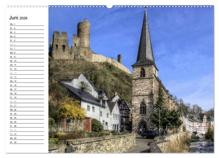 Produktbild: Eine Perle in der Eifel - Monreal (hochwertiger Premium Wandkalender 2026 DIN A2 quer), Kunstdruck in Hochglanz