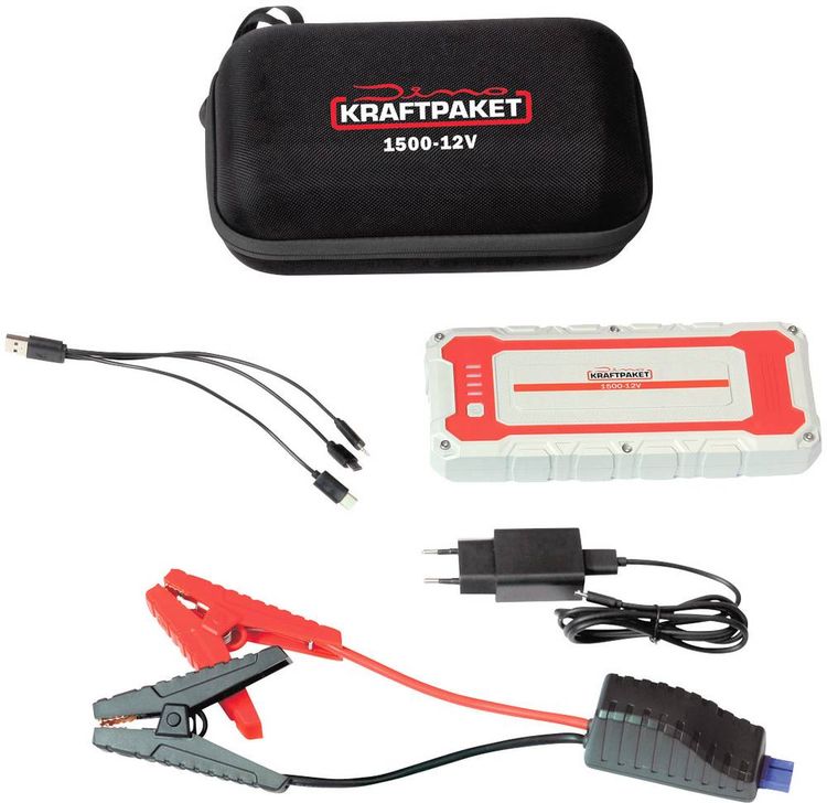 Produktbild: Dino KRAFTPAKET Schnellstartsystem 12V 1500A 62.9Wh 136150 Starthilfestrom (12 V)=500A Arbeitsleuchte, Elektronikschutz