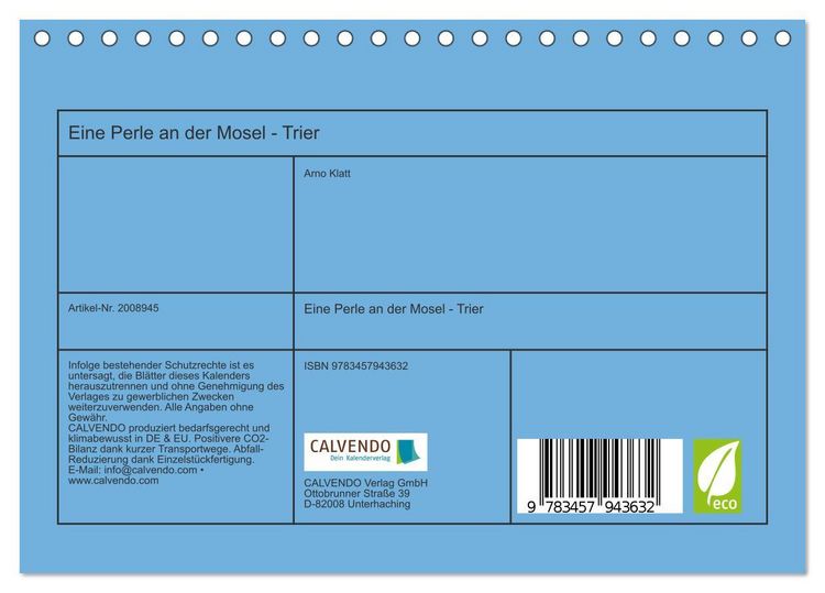 Produktbild: Eine Perle an der Mosel - Trier (Tischkalender 2026 DIN A5 quer), CALVENDO Monatskalender
