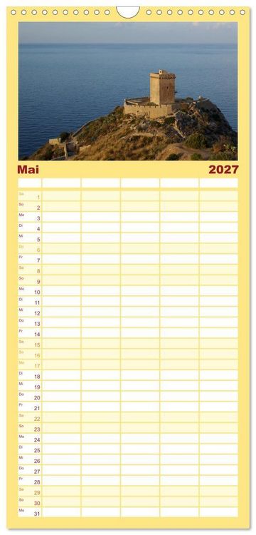 Produktbild: Familienplaner 2027 - Reisen ans Meer mit 5 Spalten (Wandkalender, 21 x 45 cm) CALVENDO