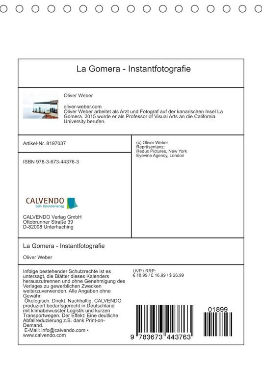 Produktbild: La Gomera - Instantfotografie (Tischkalender 2022 DIN A5 hoch)