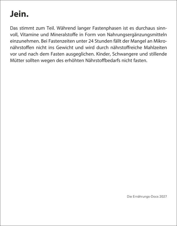 Produktbild: Die Ern&auml;hrungs-Docs - Gesund durch das Jahr Tagesabrei&szlig;kalender 2027