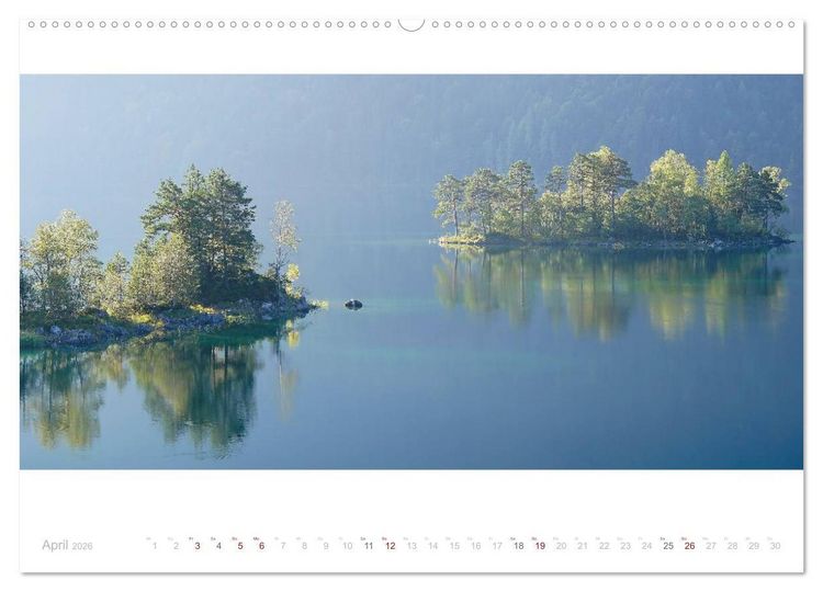 Produktbild: Unterwegs am Eibsee (hochwertiger Premium Wandkalender 2026 DIN A2 quer), Kunstdruck in Hochglanz
