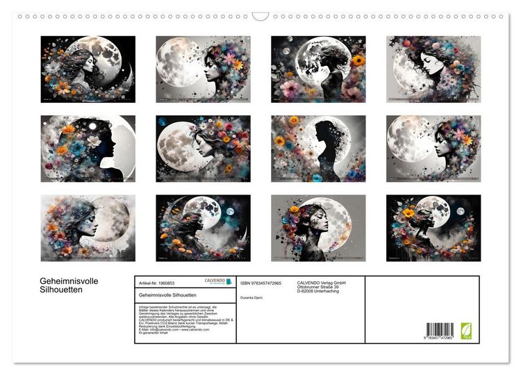 Produktbild: Geheimnisvolle Silhouetten (Wandkalender 2026 DIN A2 quer), CALVENDO Monatskalender