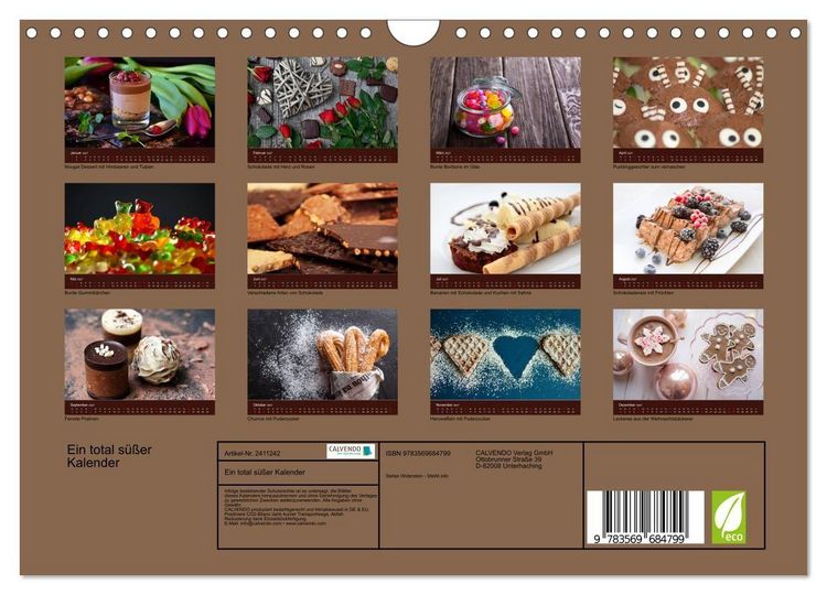 Produktbild: Ein total s&uuml;&szlig;er Kalender (Wandkalender 2027 DIN A4 quer), CALVENDO Monatskalender