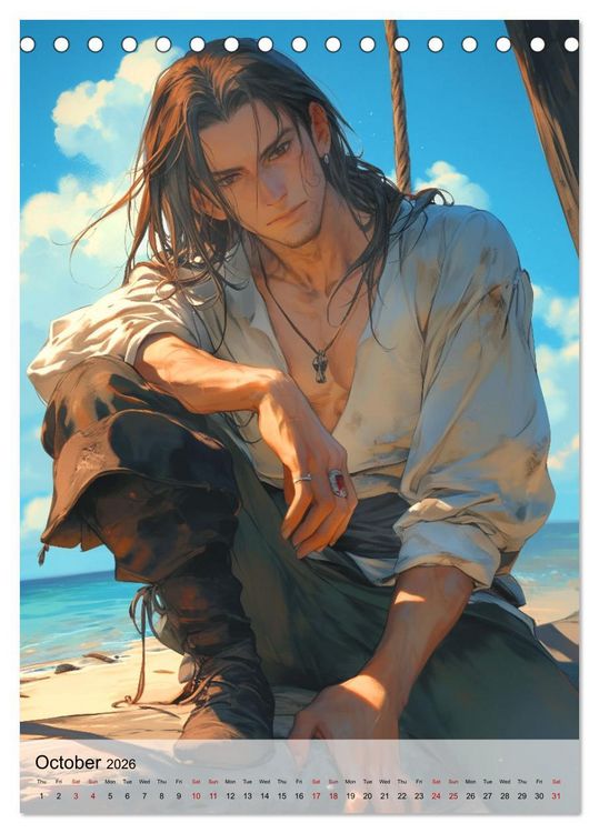 Produktbild: Seductive Anime Men (Desk Calendar 2026 DIN A5 portrait), CALVENDO 12 Month DeskCalendar