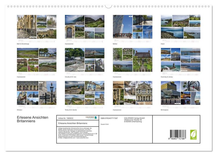 Produktbild: Erlesene Ansichten Britanniens (hochwertiger Premium Wandkalender 2026 DIN A2 quer), Kunstdruck in Hochglanz