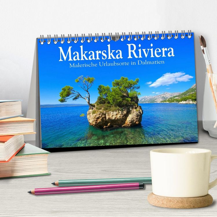 Produktbild: Makarska Riviera - Malerische Urlaubsorte in Dalmatien (Tischkalender 2026 DIN A5 quer), CALVENDO Monatskalender