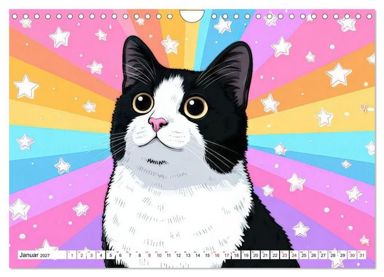 Produktbild: Gute Laune Katzen (Wandkalender 2027 DIN A4 quer), CALVENDO Monatskalender