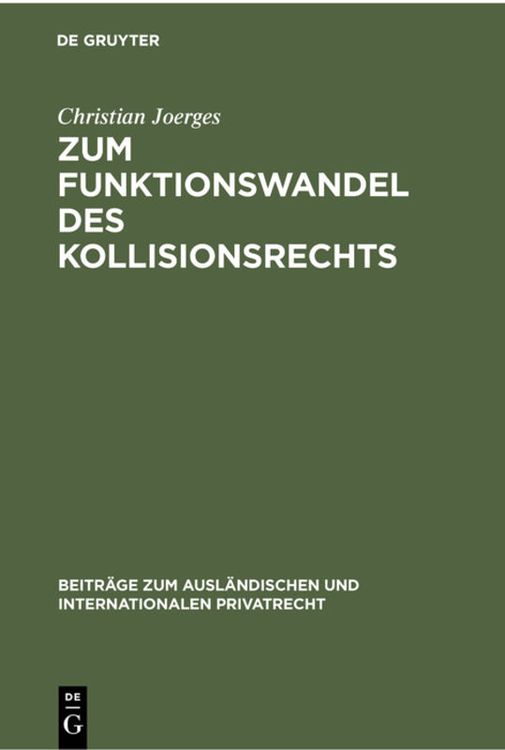 Produktbild: Zum Funktionswandel des Kollisionsrechts