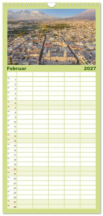 Produktbild: Familienplaner 2027 - Peru - Magie der Anden mit 5 Spalten (Wandkalender, 21 x 45 cm) CALVENDO