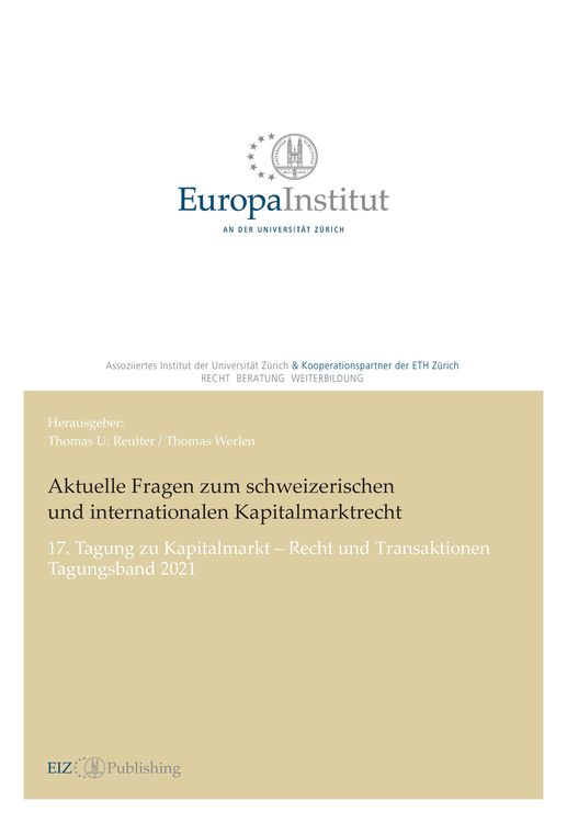 Bild vom Artikel Aktuelle Fragen zum schweizerischen und internationalen Kapitalmarktrecht vom Autor Thomas U. Reutter